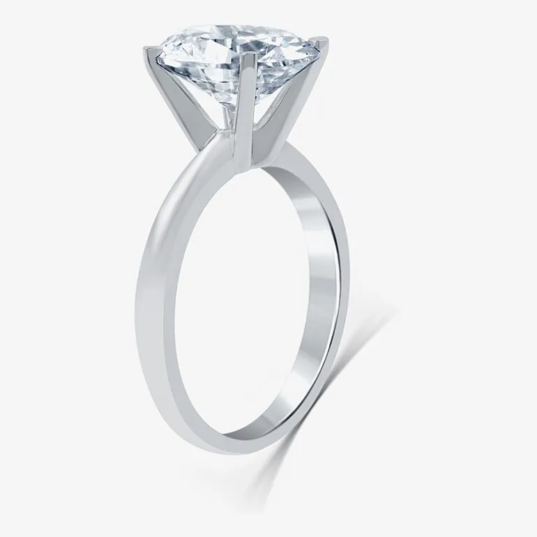 (G / VS2) Womens 3 CT. Lab-Grown White Diamond 14K Gold Oval Solitaire Engaement Ring