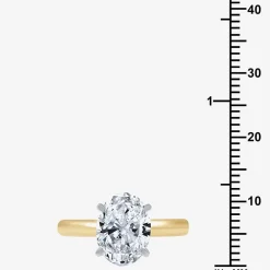 (G / VS2) Womens 3 CT. Lab-Grown White Diamond 14K Gold Oval Solitaire Engaement Ring