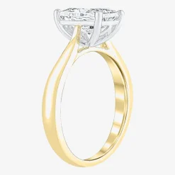 (G / VS2) Womens 2 CT. Lab-Grown White Diamond 14K Gold Radiant-cut Solitaire Engagement Ring