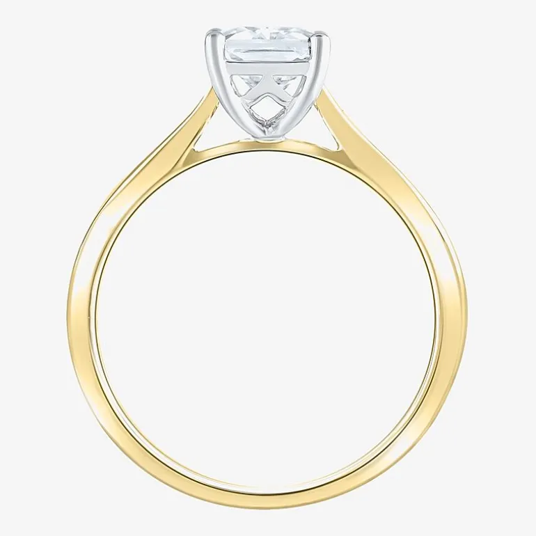 (G / VS2) Womens 2 CT. Lab-Grown White Diamond 14K Gold Radiant-cut Solitaire Engagement Ring