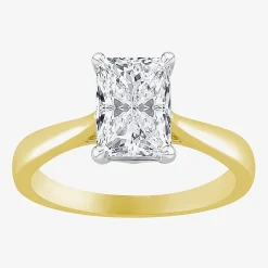 (G / VS2) Womens 2 CT. Lab-Grown White Diamond 14K Gold Radiant-cut Solitaire Engagement Ring