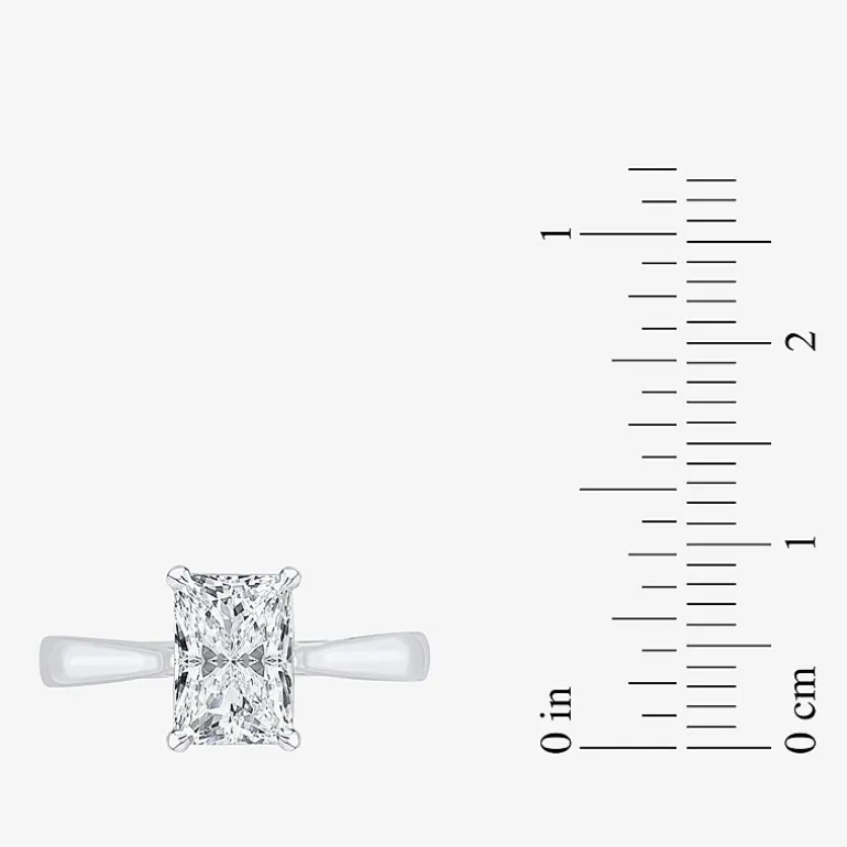 (G / VS2) Womens 2 CT. Lab-Grown White Diamond 14K Gold Radiant-cut Solitaire Engagement Ring
