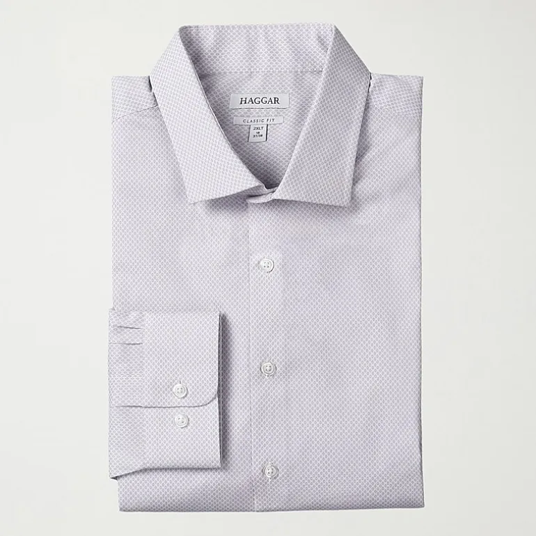 Haggar Big and Tall Mens Classic Fit Wrinkle Free Long Sleeve Dress Shirt