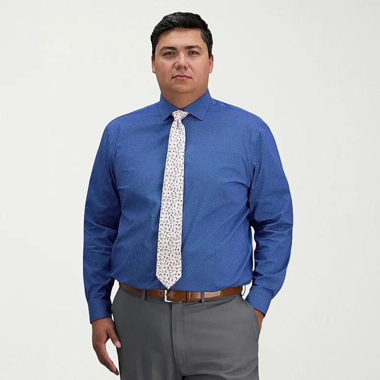 Haggar Big and Tall Mens Classic Fit Wrinkle Free Long Sleeve Dress Shirt