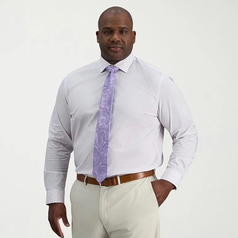Haggar Big and Tall Mens Classic Fit Wrinkle Free Long Sleeve Dress Shirt