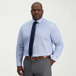 Haggar Big and Tall Mens Classic Fit Wrinkle Free Long Sleeve Dress Shirt