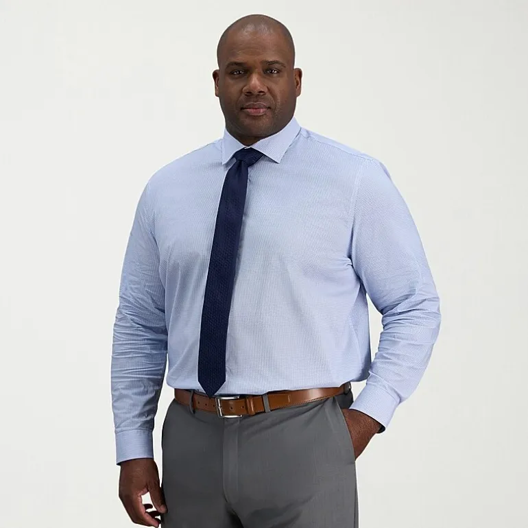 Haggar Big and Tall Mens Classic Fit Wrinkle Free Long Sleeve Dress Shirt