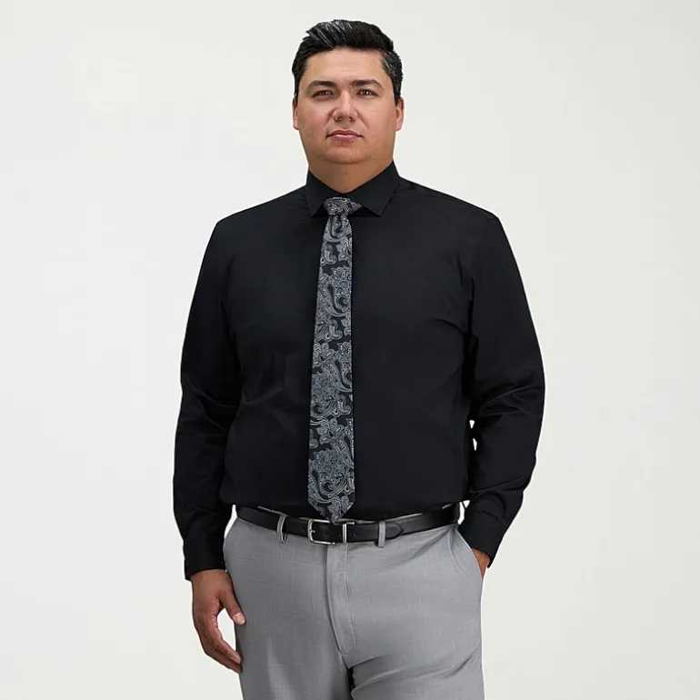 Haggar Big and Tall Mens Classic Fit Wrinkle Free Long Sleeve Dress Shirt