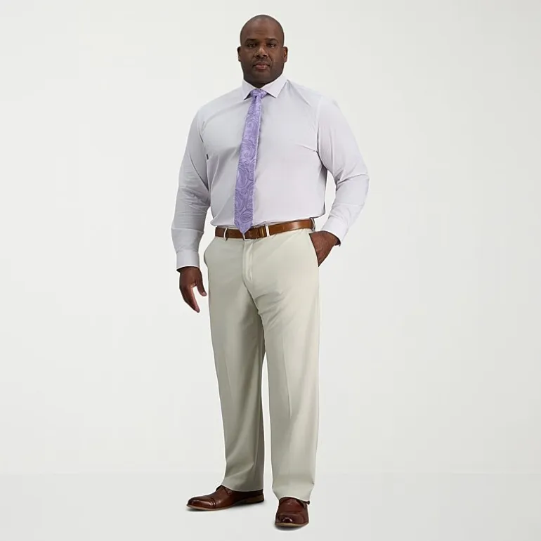Haggar Big and Tall Mens Classic Fit Wrinkle Free Long Sleeve Dress Shirt