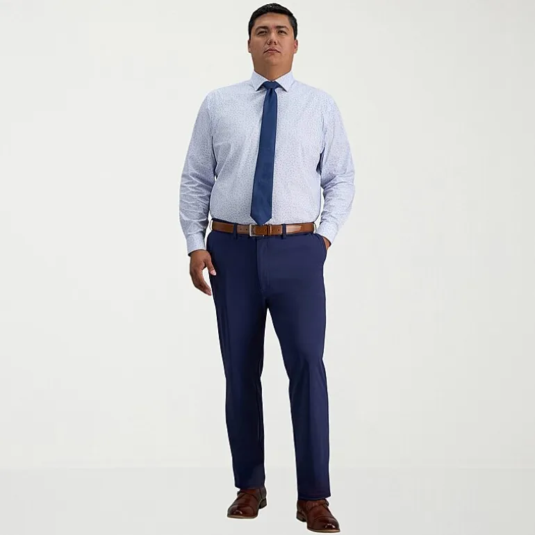Haggar Big and Tall Mens Classic Fit Wrinkle Free Long Sleeve Dress Shirt