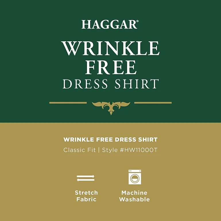 Haggar Big and Tall Mens Classic Fit Wrinkle Free Long Sleeve Dress Shirt