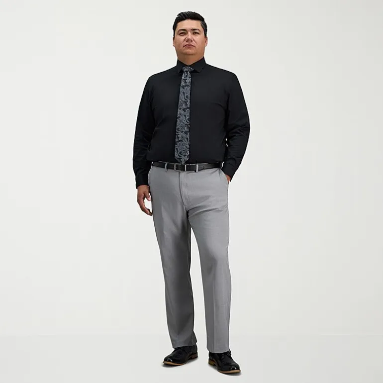 Haggar Big and Tall Mens Classic Fit Wrinkle Free Long Sleeve Dress Shirt