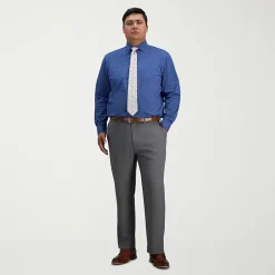Haggar Big and Tall Mens Classic Fit Wrinkle Free Long Sleeve Dress Shirt