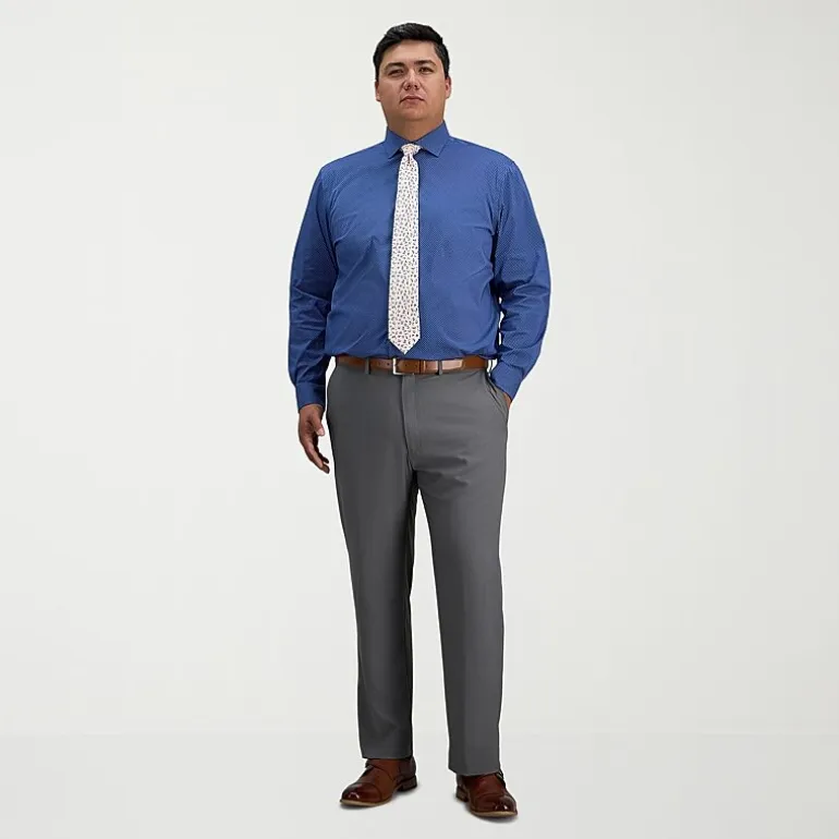 Haggar Big and Tall Mens Classic Fit Wrinkle Free Long Sleeve Dress Shirt