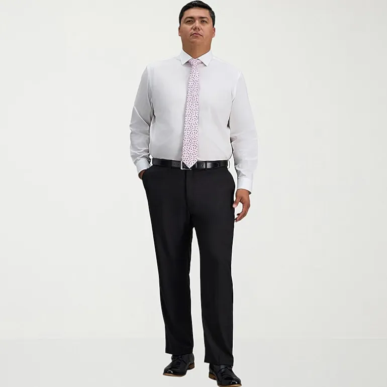 Haggar Big and Tall Mens Classic Fit Wrinkle Free Long Sleeve Dress Shirt