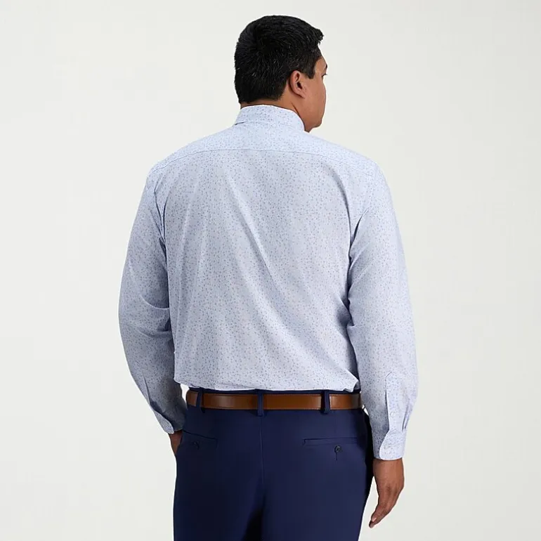 Haggar Big and Tall Mens Classic Fit Wrinkle Free Long Sleeve Dress Shirt
