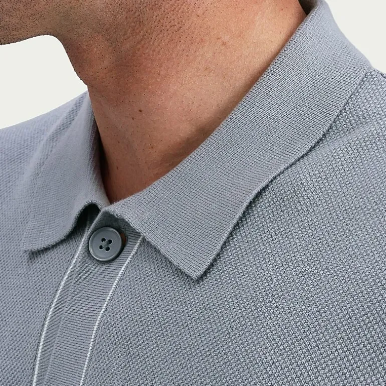 Haggar Button Front Mens Short Sleeve Button Polo Sweater