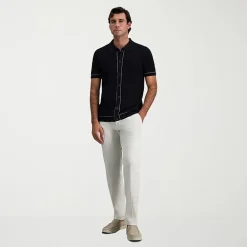 Haggar Button Front Mens Short Sleeve Button Polo Sweater