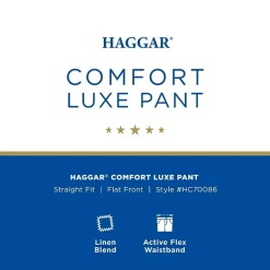 Haggar Comfort Luxe Mens Straight Fit Flat Front Pant