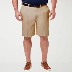 Haggar Cool 18 Pro Expandable Waist Mens 10 1/2" Big and Tall Stretch Fabric Moisture Wicking Quick Dry Chino Short