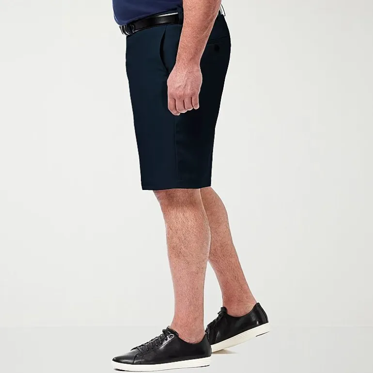 Haggar Cool 18 Pro Expandable Waist Mens 10 1/2" Big and Tall Stretch Fabric Moisture Wicking Quick Dry Chino Short