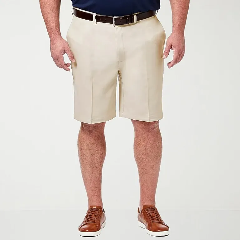 Haggar Cool 18 Pro Expandable Waist Mens 10 1/2" Big and Tall Stretch Fabric Moisture Wicking Quick Dry Chino Short