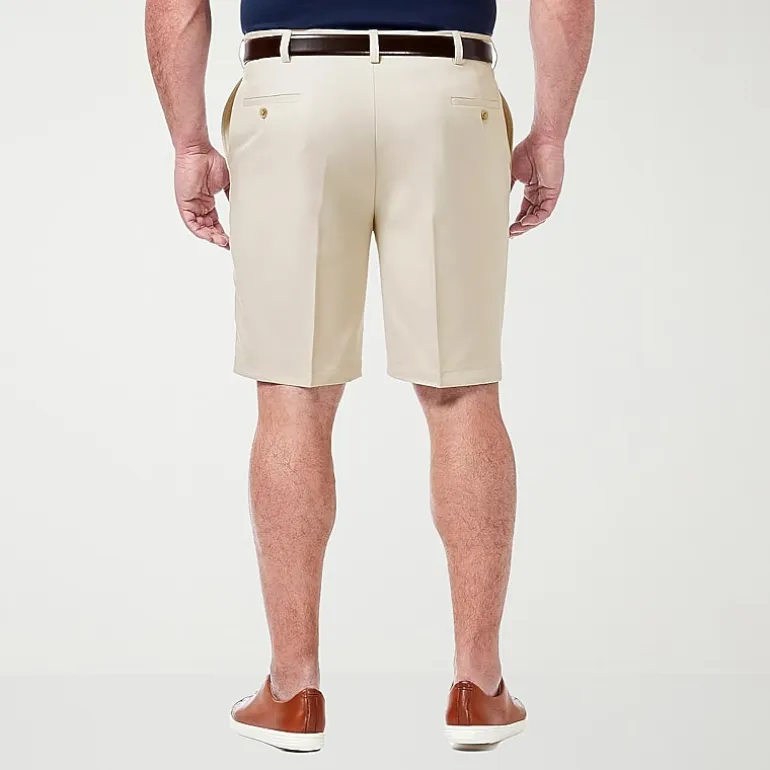 Haggar Cool 18 Pro Expandable Waist Mens 10 1/2" Big and Tall Stretch Fabric Moisture Wicking Quick Dry Chino Short