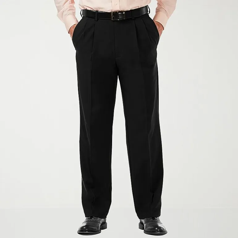Haggar Cool 18 Pro Mens Classic Fit Pleated Pant