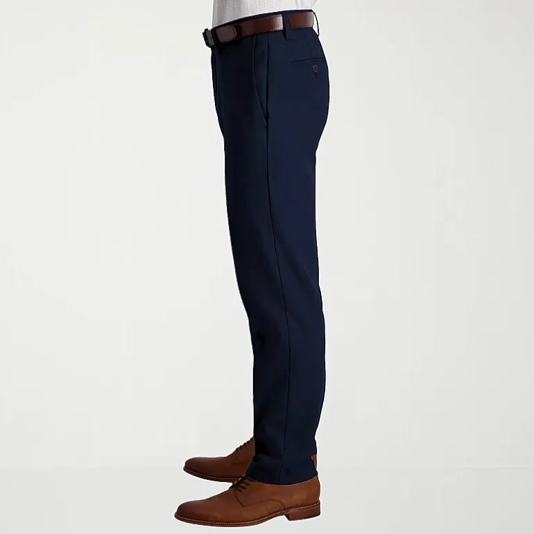 Haggar Cool 18 Pro Mens Comfort Waistband Slim Fit Flat Front Pant