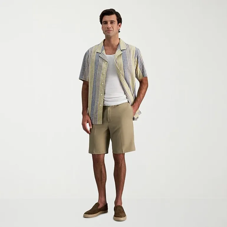 Haggar Cool 18 Pro Mens 9 1/2" Stretch Fabric Moisture Wicking Quick Dry Chino Short