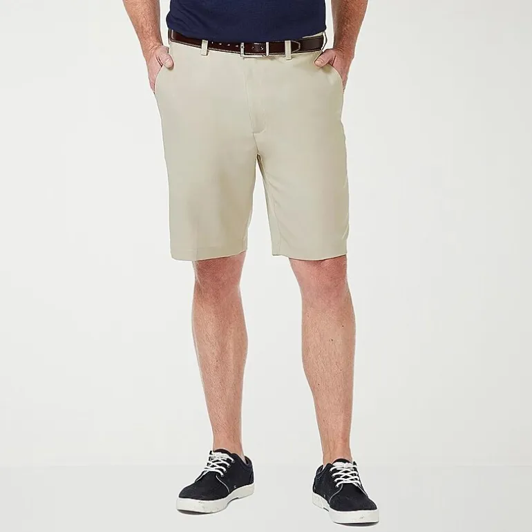 Haggar Cool 18 Pro Mens 9 1/2" Stretch Fabric Moisture Wicking Quick Dry Chino Short