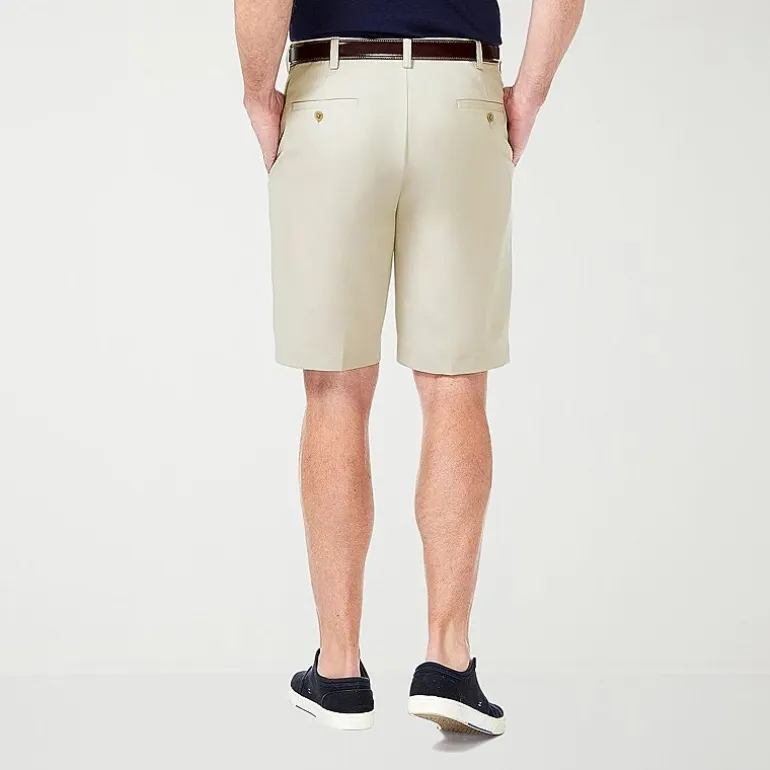 Haggar Cool 18 Pro Mens 9 1/2" Stretch Fabric Moisture Wicking Quick Dry Chino Short