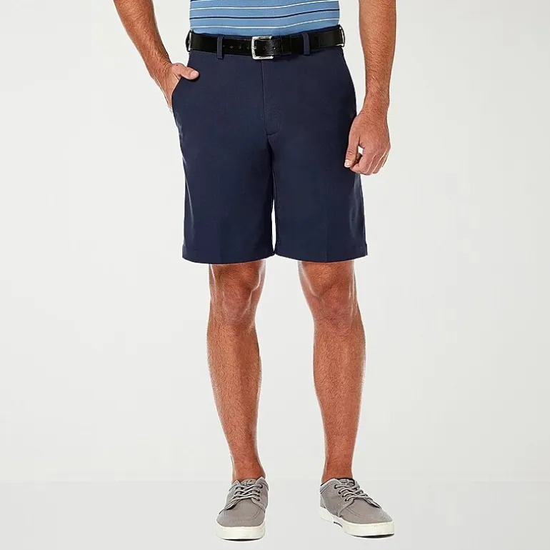 Haggar Cool 18 Pro Mens 9 1/2" Stretch Fabric Moisture Wicking Quick Dry Chino Short
