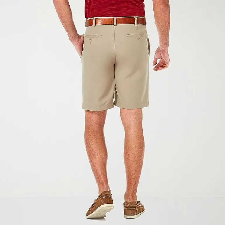 Haggar Cool 18 Pro Mens 9 1/2" Stretch Fabric Moisture Wicking Quick Dry Chino Short