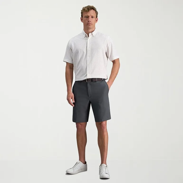 Haggar Cool 18 Pro Mens 9 1/2" Stretch Fabric Moisture Wicking Quick Dry Chino Short