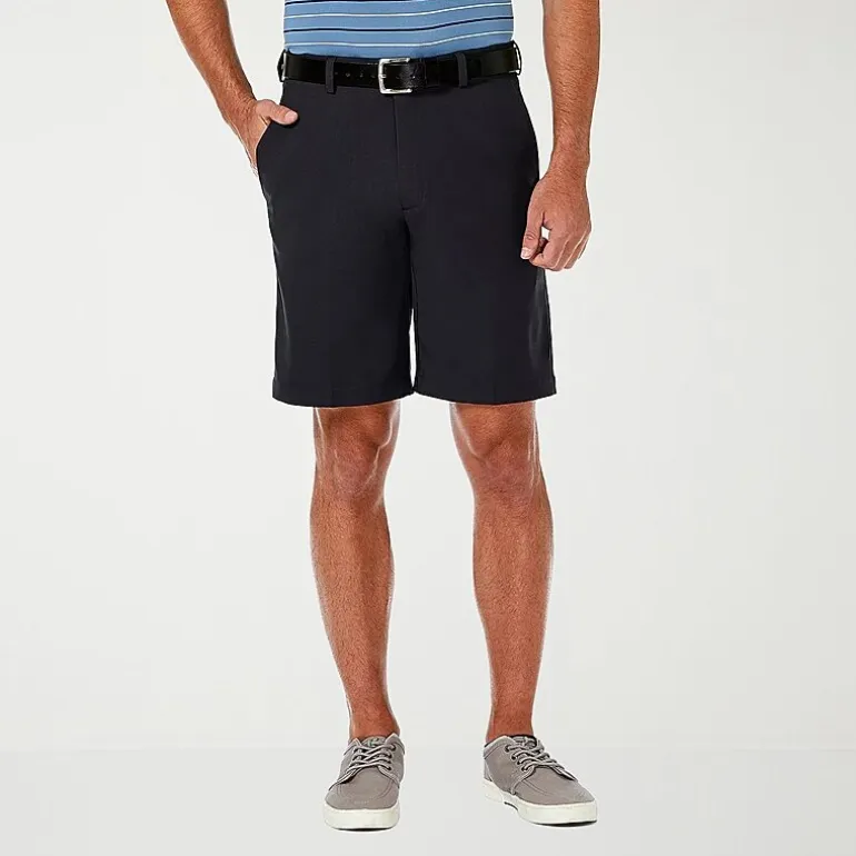 Haggar Cool 18 Pro Mens 9 1/2" Stretch Fabric Moisture Wicking Quick Dry Chino Short