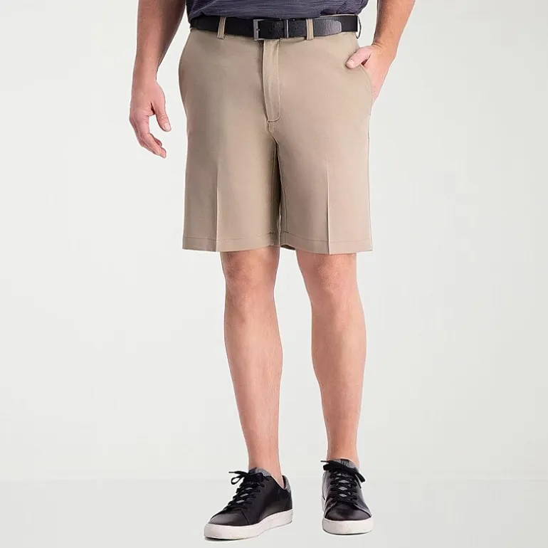 Haggar Cool 18 Pro Mens 9 1/2" Stretch Fabric Moisture Wicking Quick Dry Chino Short