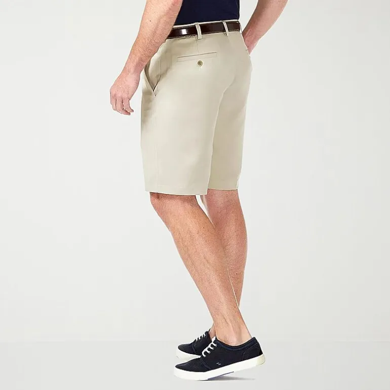 Haggar Cool 18 Pro Mens 9 1/2" Stretch Fabric Moisture Wicking Quick Dry Chino Short