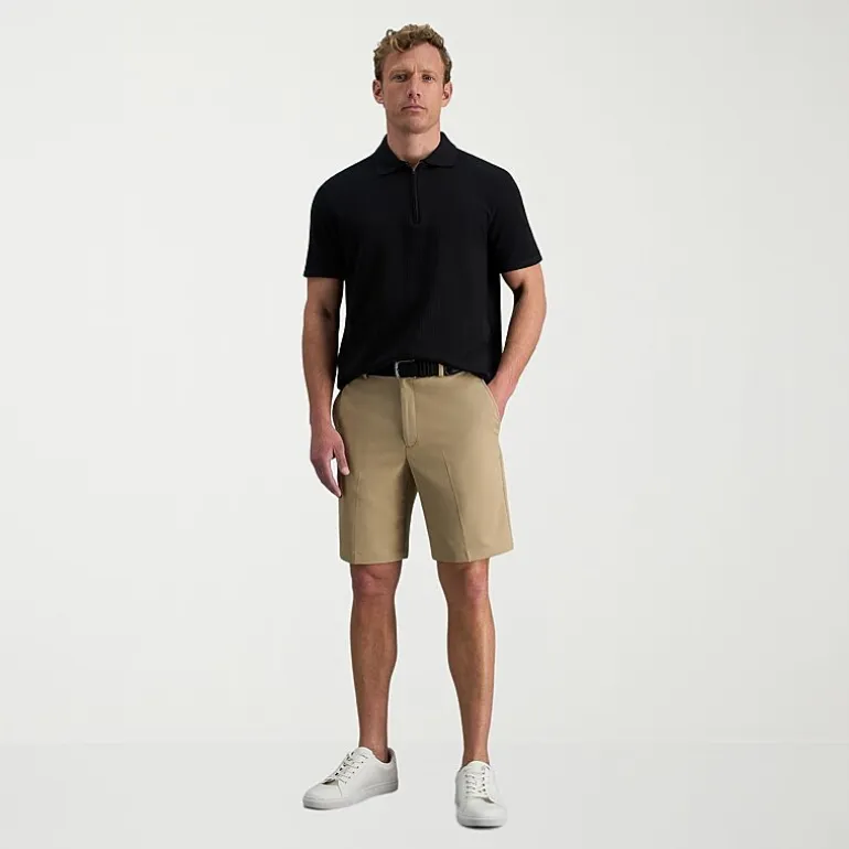 Haggar Cool 18 Pro Mens 9 1/2" Stretch Fabric Moisture Wicking Quick Dry Chino Short