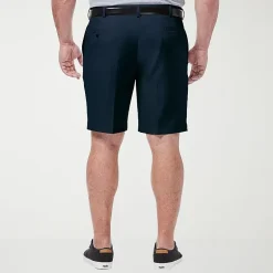 Haggar Cool 18 Pro Pleated Expandable Waist Mens 10 1/2" Big and Tall Stretch Fabric Moisture Wicking Quick Dry Chino Short
