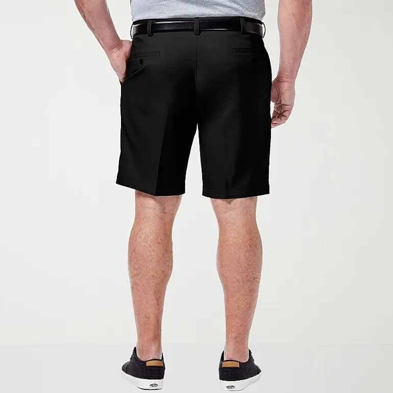 Haggar Cool 18 Pro Pleated Expandable Waist Mens 10 1/2" Big and Tall Stretch Fabric Moisture Wicking Quick Dry Chino Short