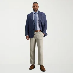 Haggar Cool Right Performance Flex Mens Classic Fit Pleated Pant