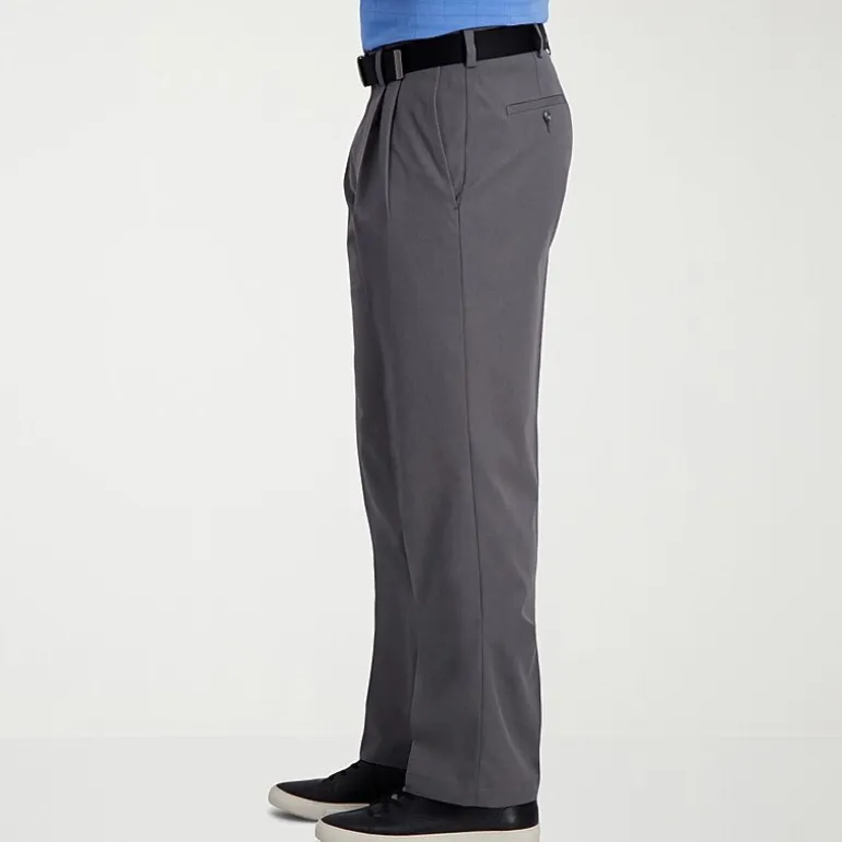 Haggar Cool Right Performance Flex Mens Classic Fit Pleated Pant