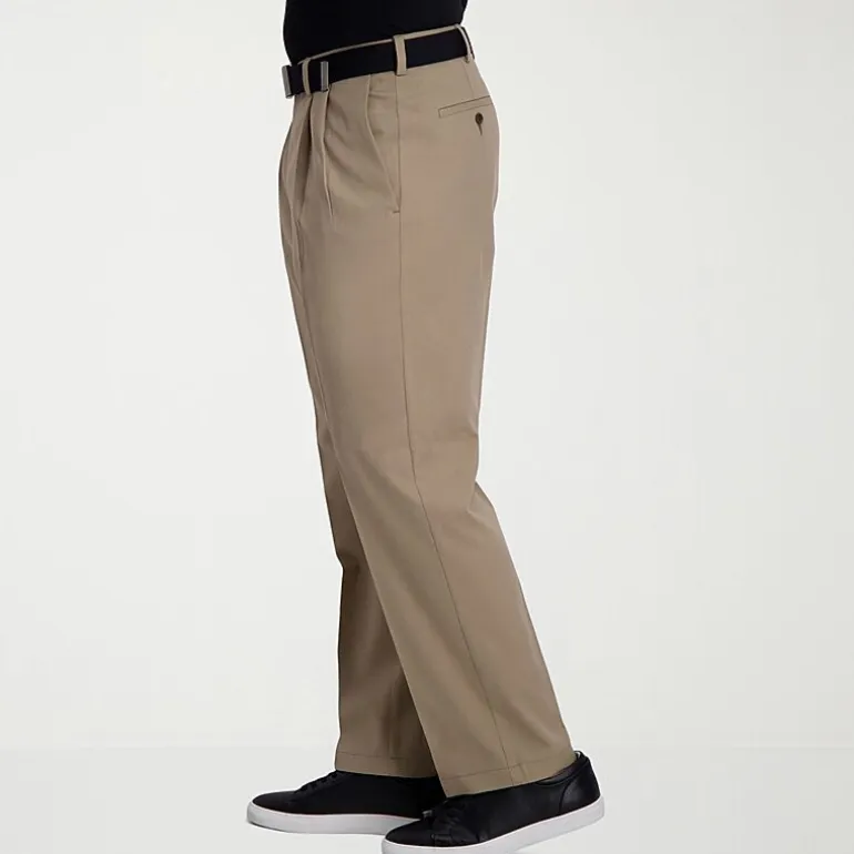 Haggar Cool Right Performance Flex Mens Classic Fit Pleated Pant