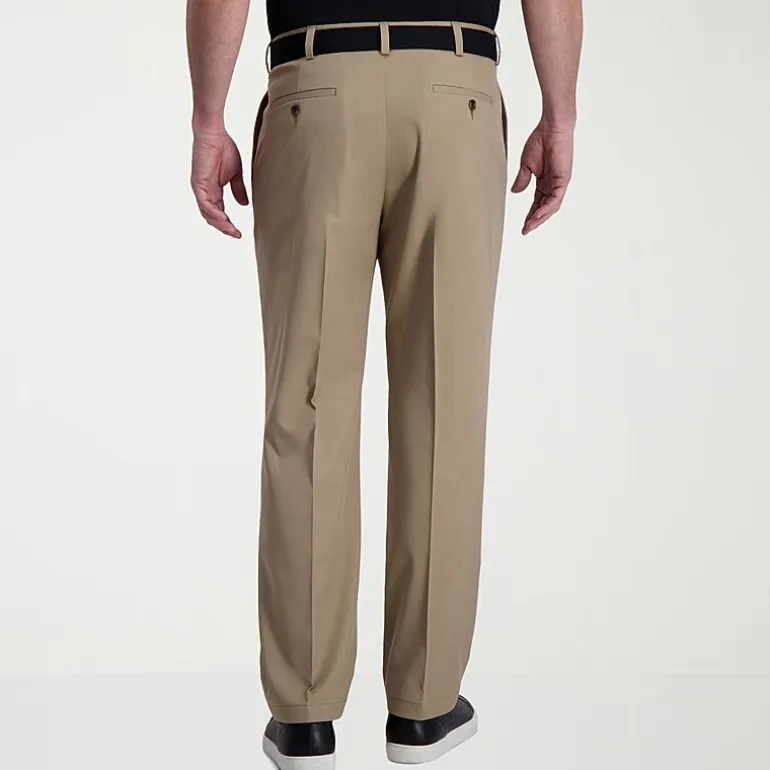 Haggar Cool Right Performance Flex Mens Classic Fit Pleated Pant