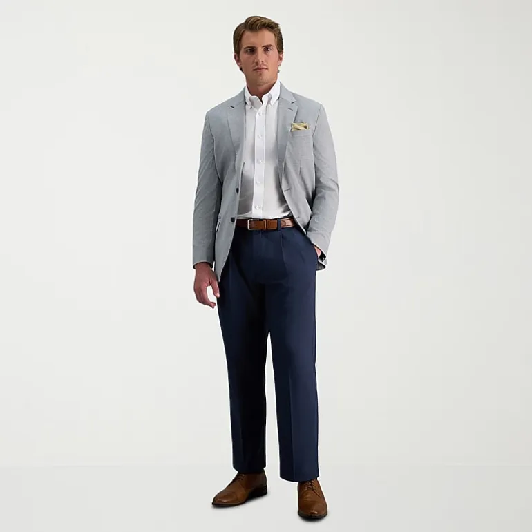 Haggar Cool Right Performance Flex Mens Classic Fit Pleated Pant