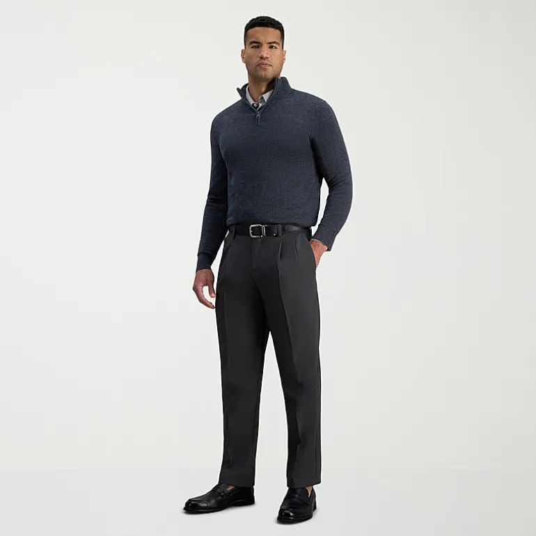 Haggar Cool Right Performance Flex Mens Classic Fit Pleated Pant