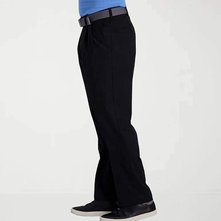 Haggar Cool Right Performance Flex Mens Classic Fit Pleated Pant