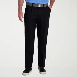 Haggar Cool Right Performance Flex Mens Classic Fit Pleated Pant