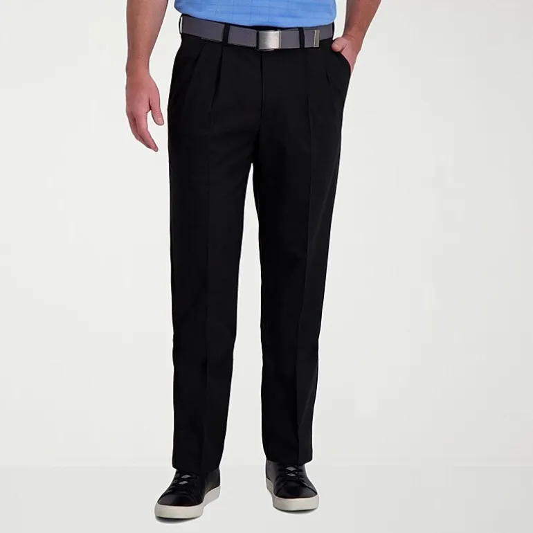 Haggar Cool Right Performance Flex Mens Classic Fit Pleated Pant